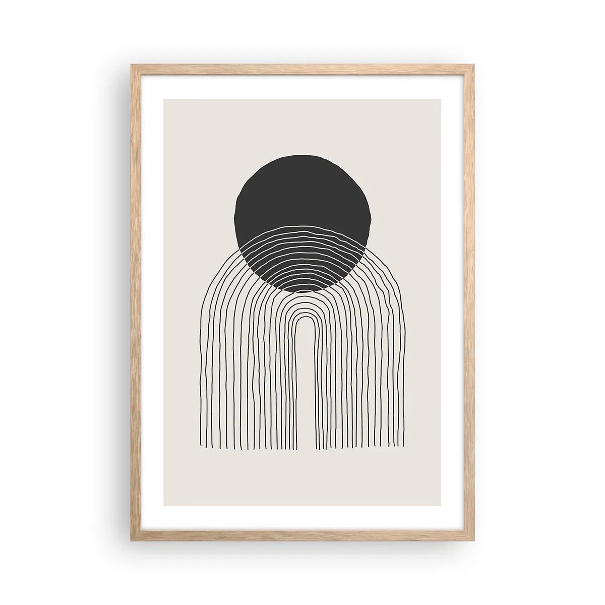 Pôster com moldura de carvalho claro - Tremores e confiança - 50x70 cm