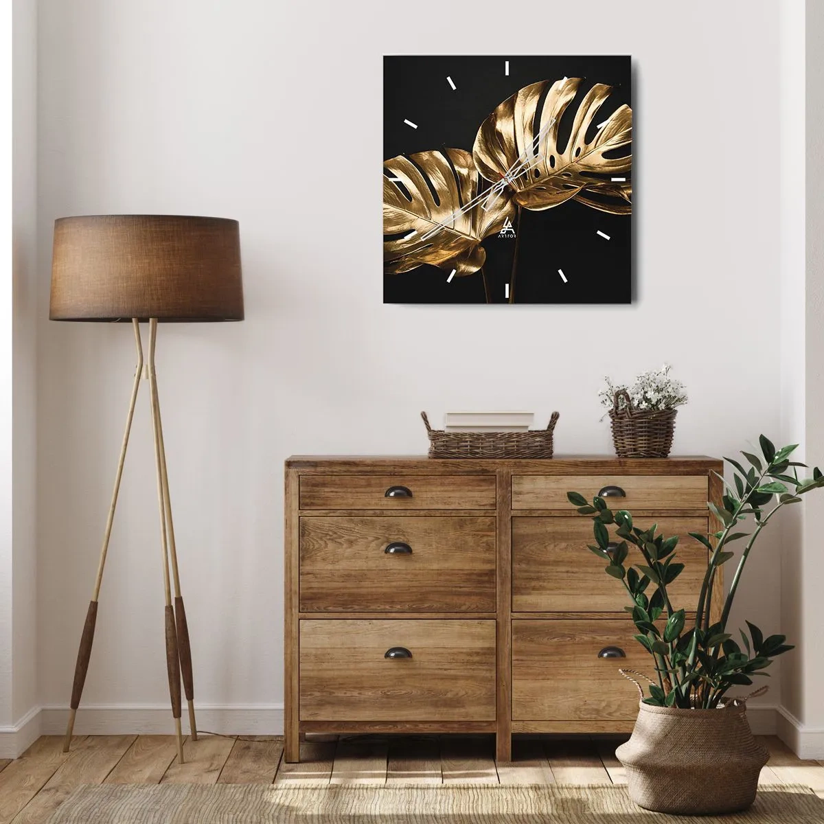 Relógio de parede - Relógio em vidro - Tesouros da natureza - 40x40 cm