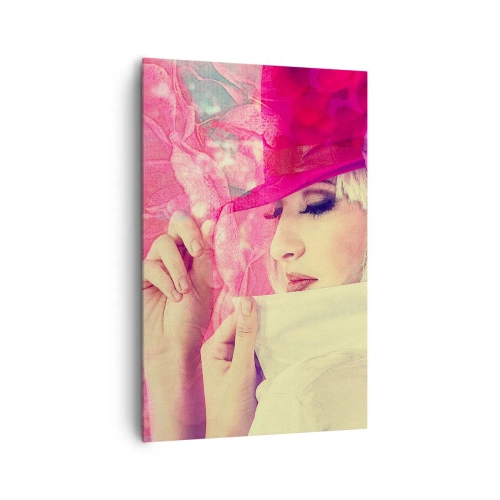 Quadro em tela - Retrato retro em rosa - 80x120 cm