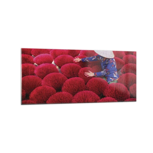 Quadro em vidro - No campo de arroz - 120x50 cm