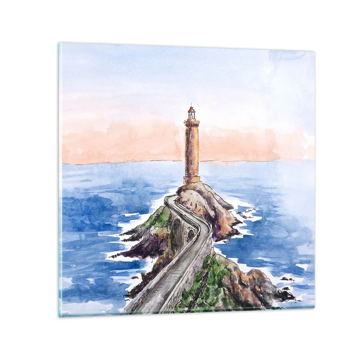 Quadro em vidro - De frente para o mar - 60x60 cm