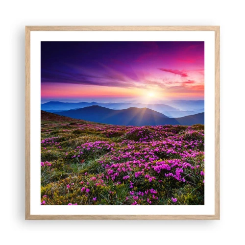 Pôster com moldura de carvalho claro - Campo cheiroso - 60x60 cm