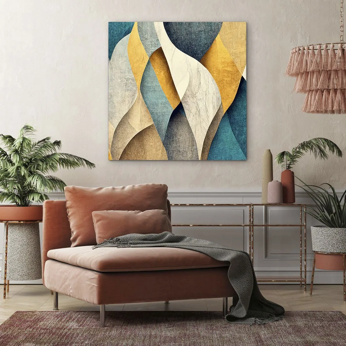 Quadro em tela - Ritmo e onda - 40x40 cm