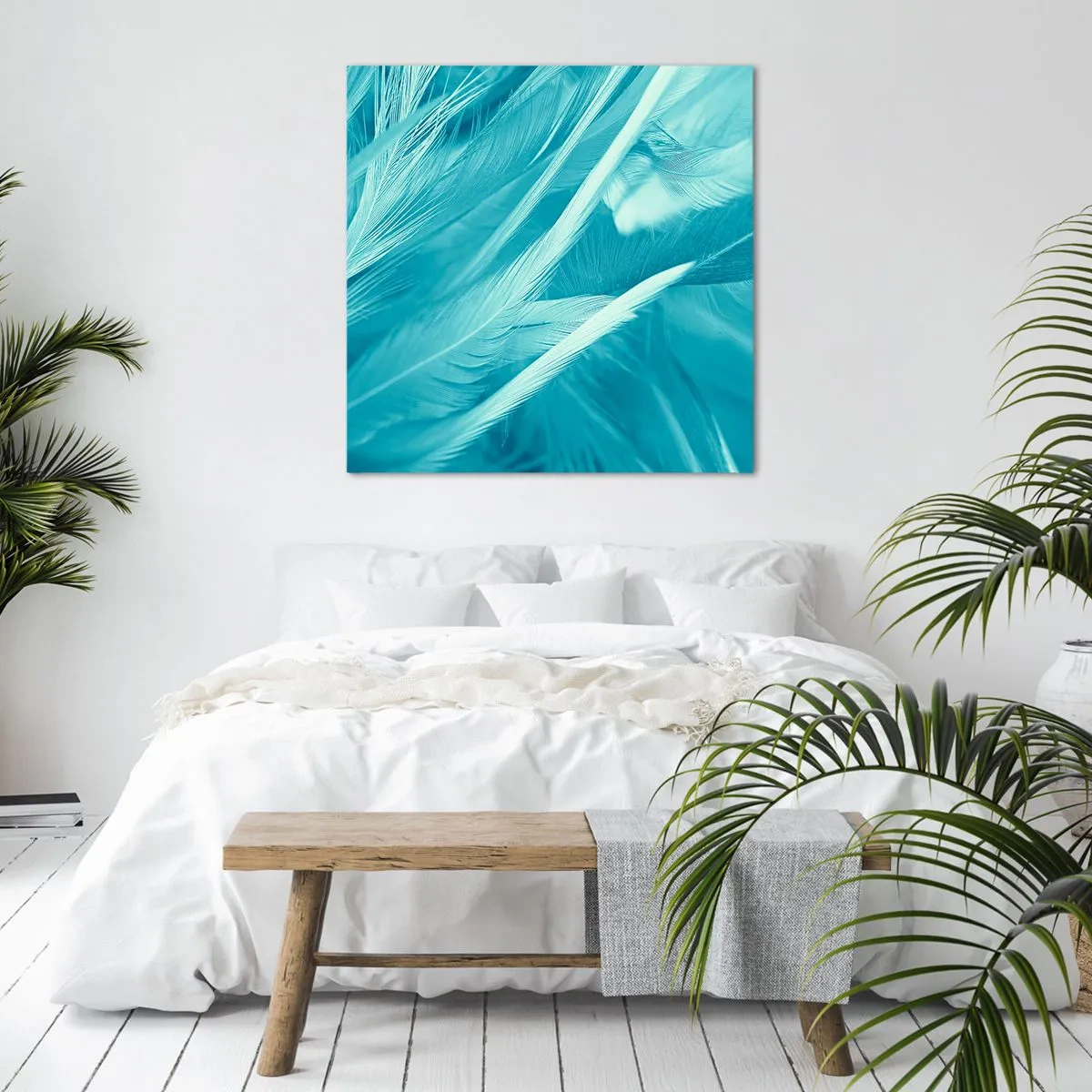 Quadro em tela - Afogado em penugem - 70x70 cm