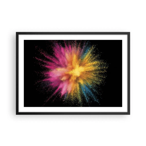 Pôster com moldura preta - O nascimento das cores - 70x50 cm