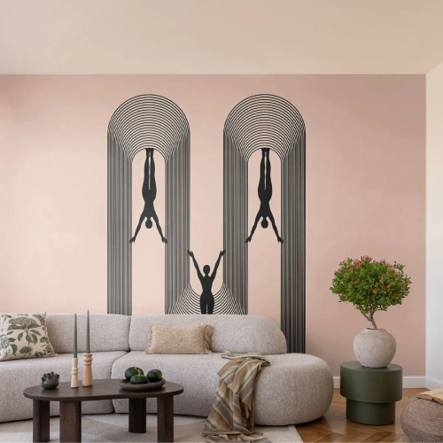 Papel de Parede Premium Canvas - De cabeça para baixo - Surrealismo, Corpo, Ioga - 200x140 cm