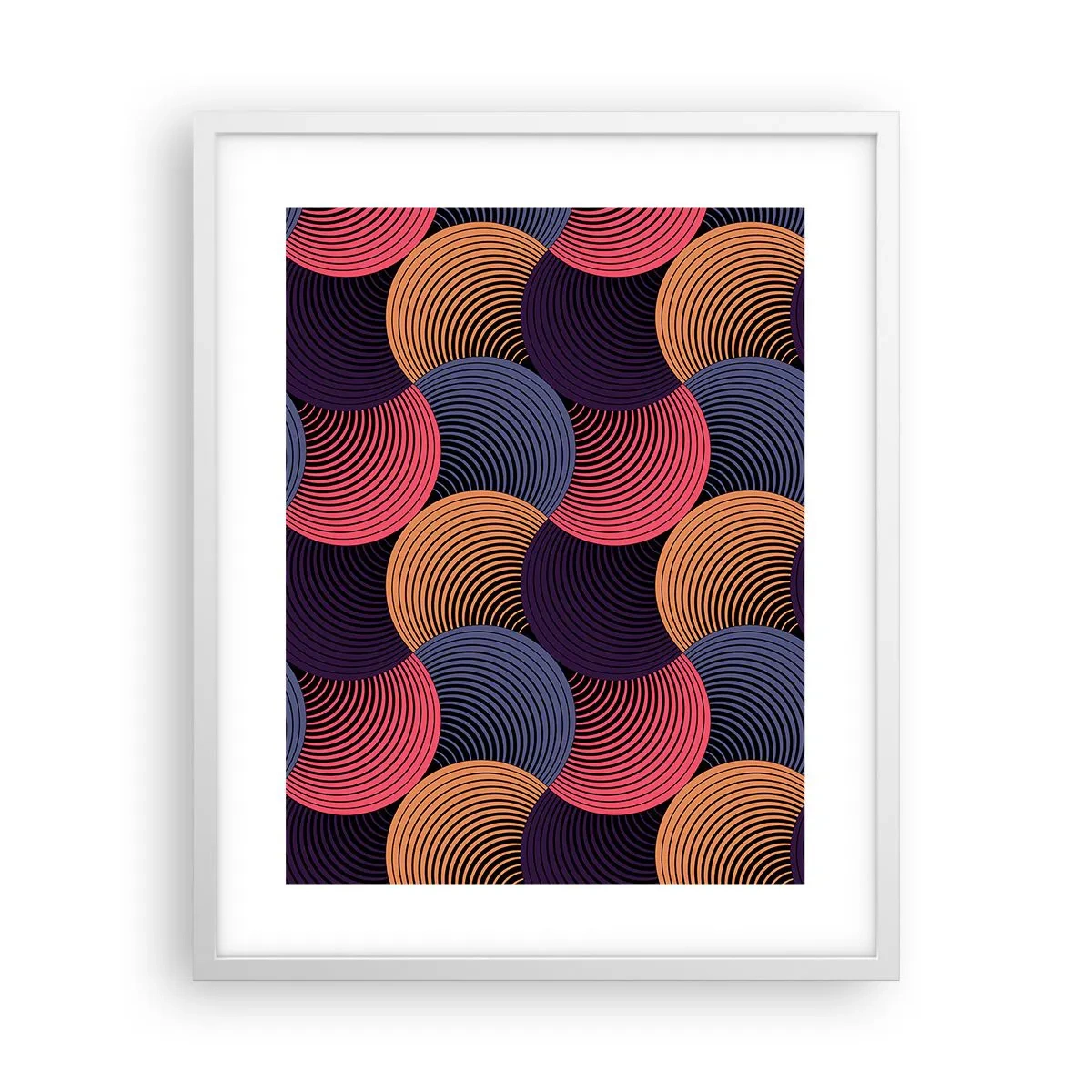 Pôster em moldura branca - Num ritmo circular - 40x50 cm