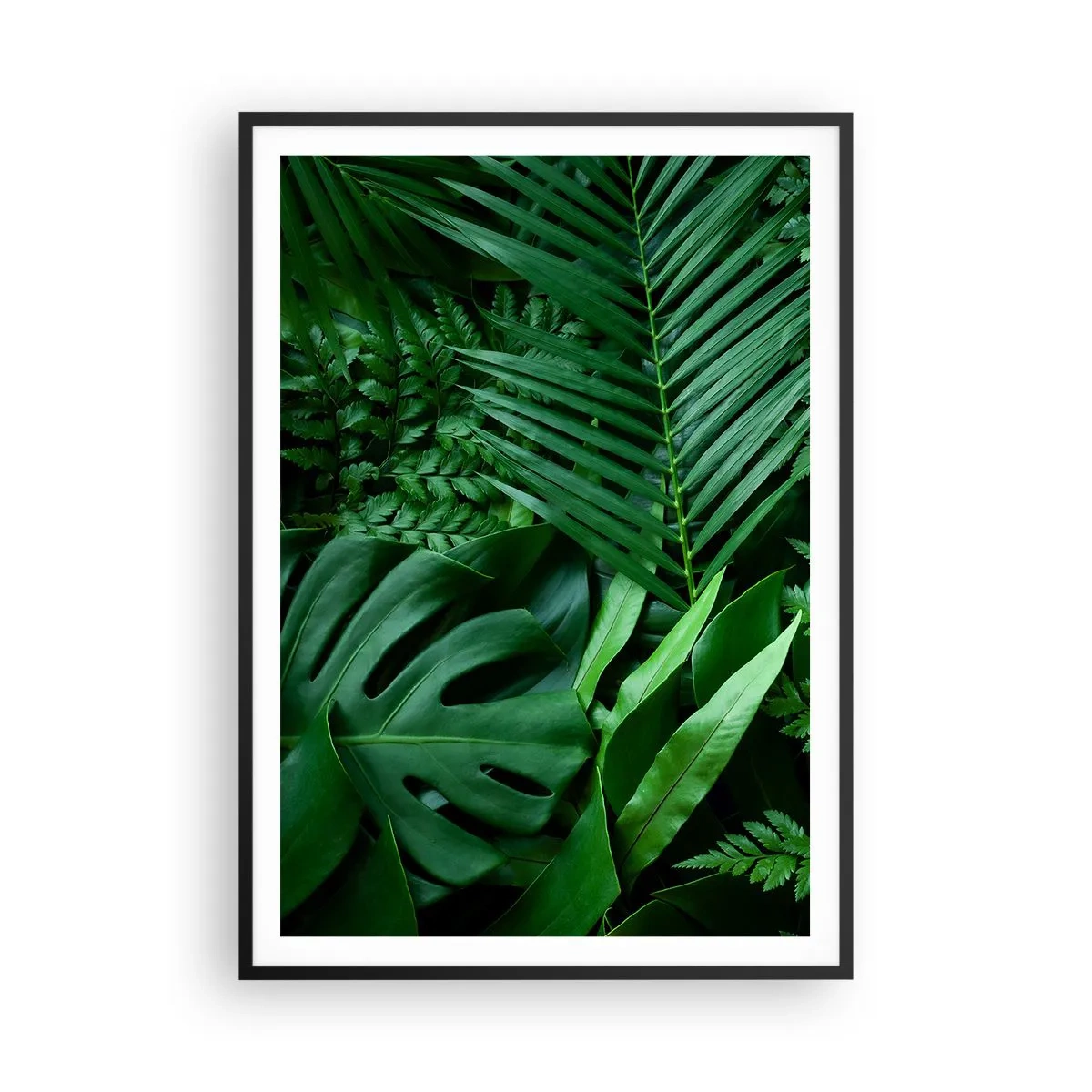 Pôster com moldura preta - Envolto em verde - 70x100 cm