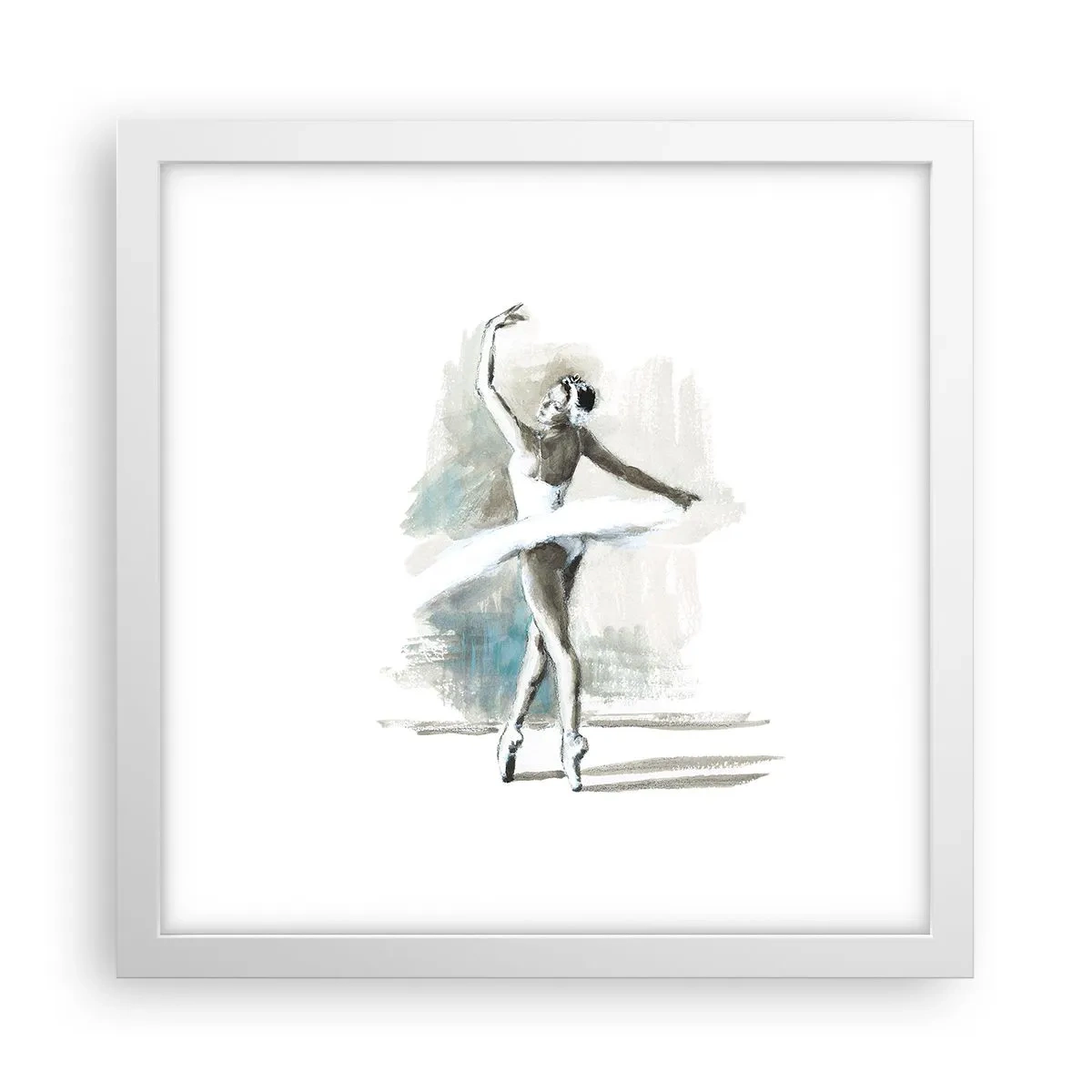 Pôster em moldura branca - Encantada num cisne - 30x30 cm