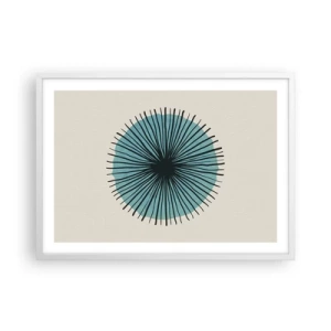 Pôster em moldura branca - Radiante sobre o azul - 70x50 cm