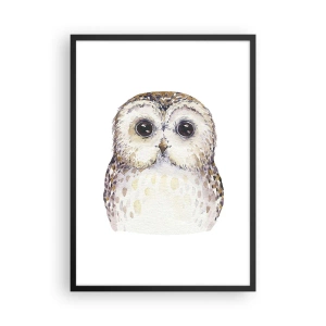 Pôster com moldura preta - Um encantador retrato em aquarela de uma coruja - 50x70cm - Olhe-me nos olhos - Decoração de parede moderna para a sala de estar e quarto ARTTOR