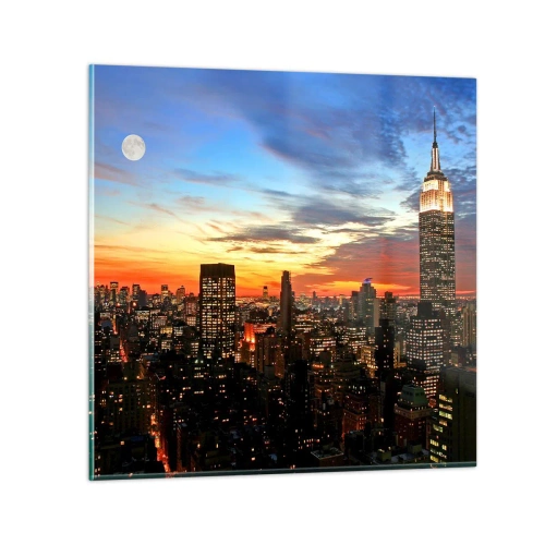 Quadro em vidro - Noite Brilhante Americana - 70x70 cm