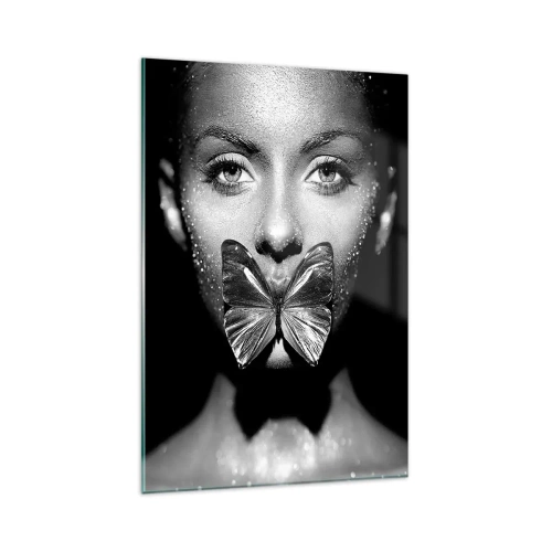 Quadro em vidro - O beijo da borboleta - 80x120 cm