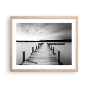 Pôster com moldura de carvalho claro - A fonte da tranquilidade - 50x40 cm