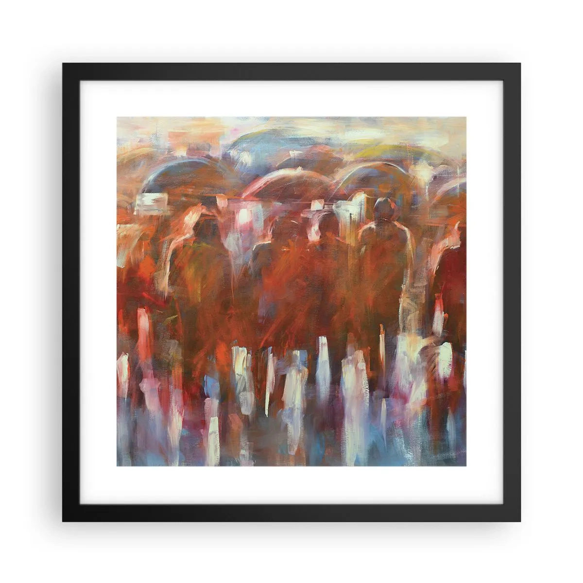 Pôster com moldura preta - Iguais na chuva e no nevoeiro - 40x40 cm