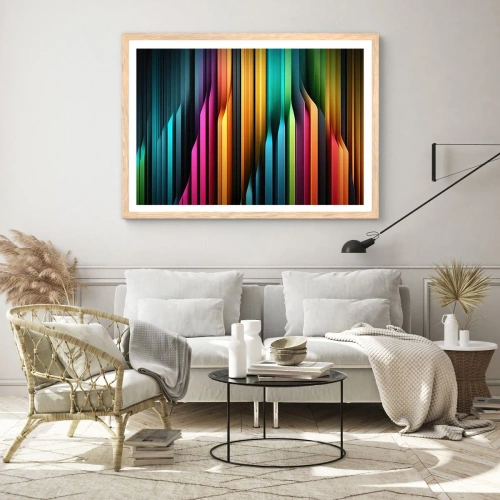 Pôster com moldura de carvalho claro - Um órgão de luz - 100x70 cm