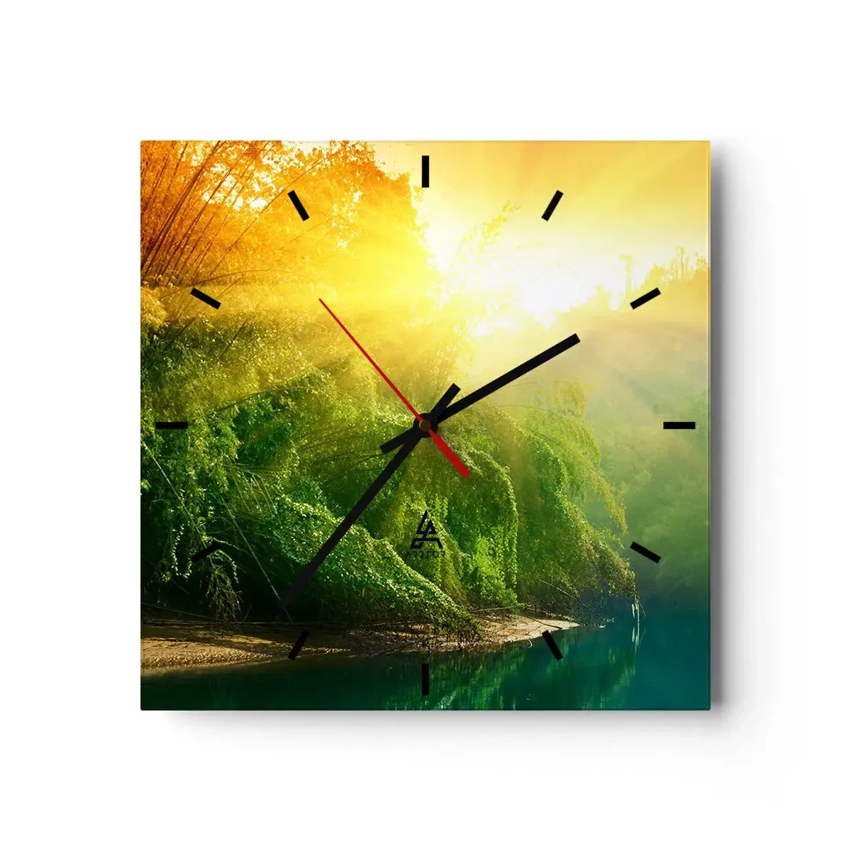 Relógio de parede - Relógio em vidro - Afogar-se ao sol e à sombra - 40x40 cm