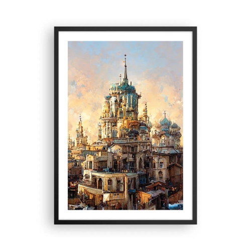 Pôster com moldura preta - Arquitetura monumental em cores quentes - 50x70cm - Cidade das cidades - Decoração de parede moderna para a sala de estar e quarto ARTTOR
