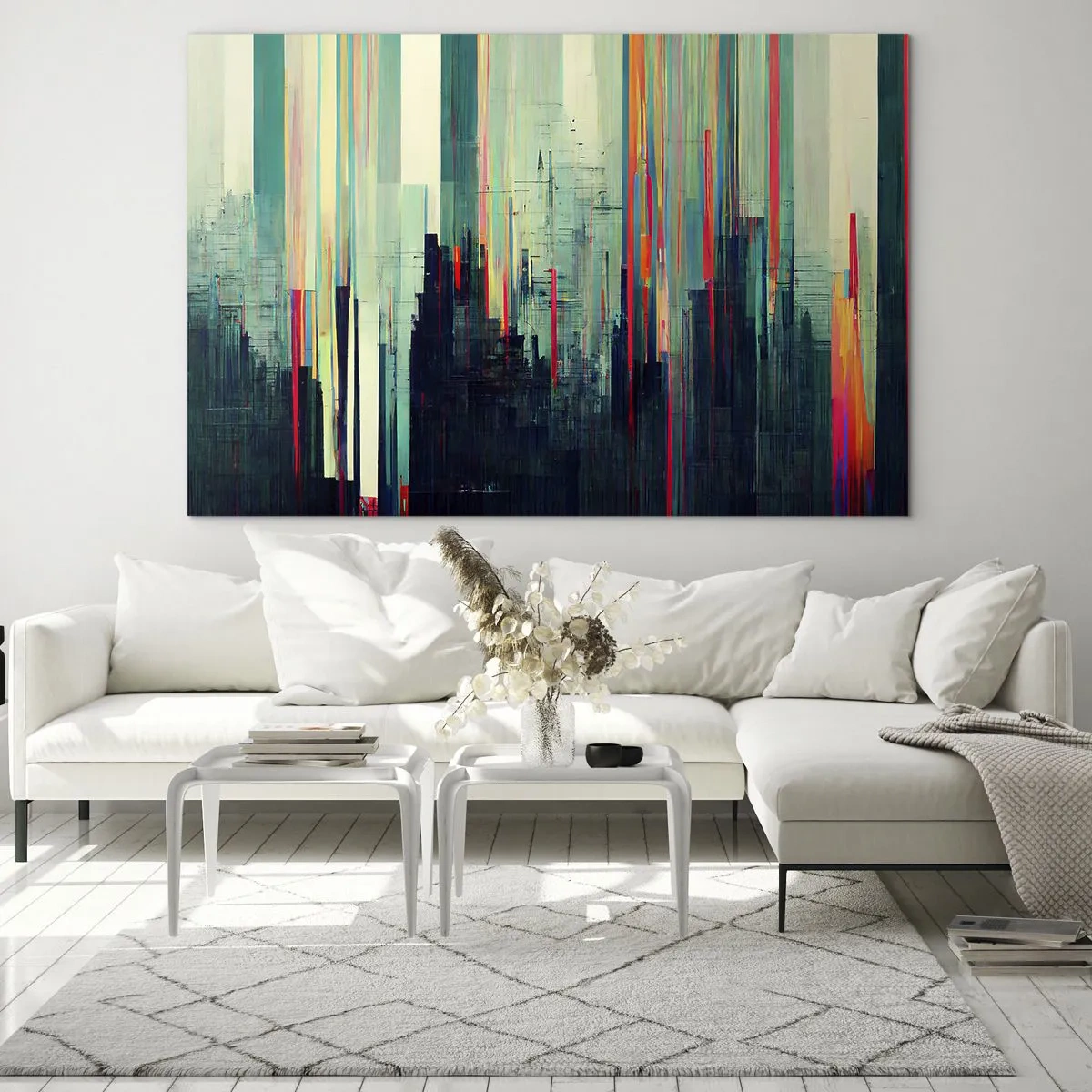 Quadro em vidro - Cidade futurista - 120x80 cm