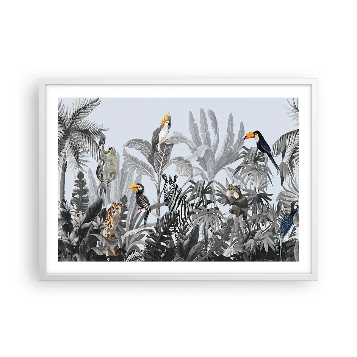 Pôster em moldura branca - Conto de fadas africano - 70x50 cm