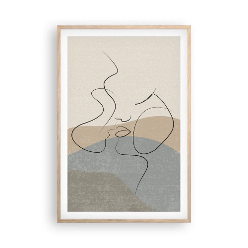 Pôster com moldura de carvalho claro - Como uma pincelada - 61x91 cm