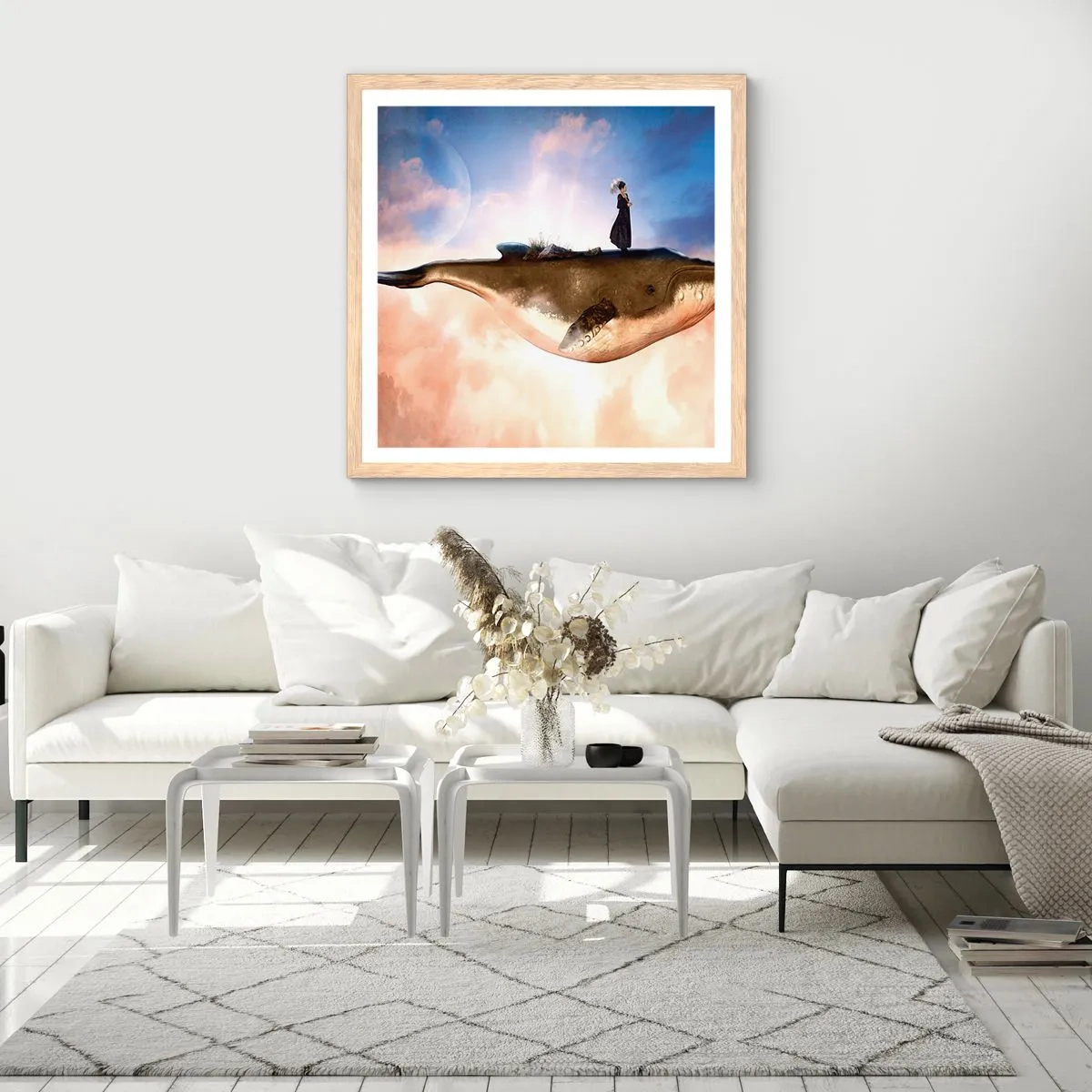 Pôster com moldura de carvalho claro - Uma viagem surreal - 30x30 cm