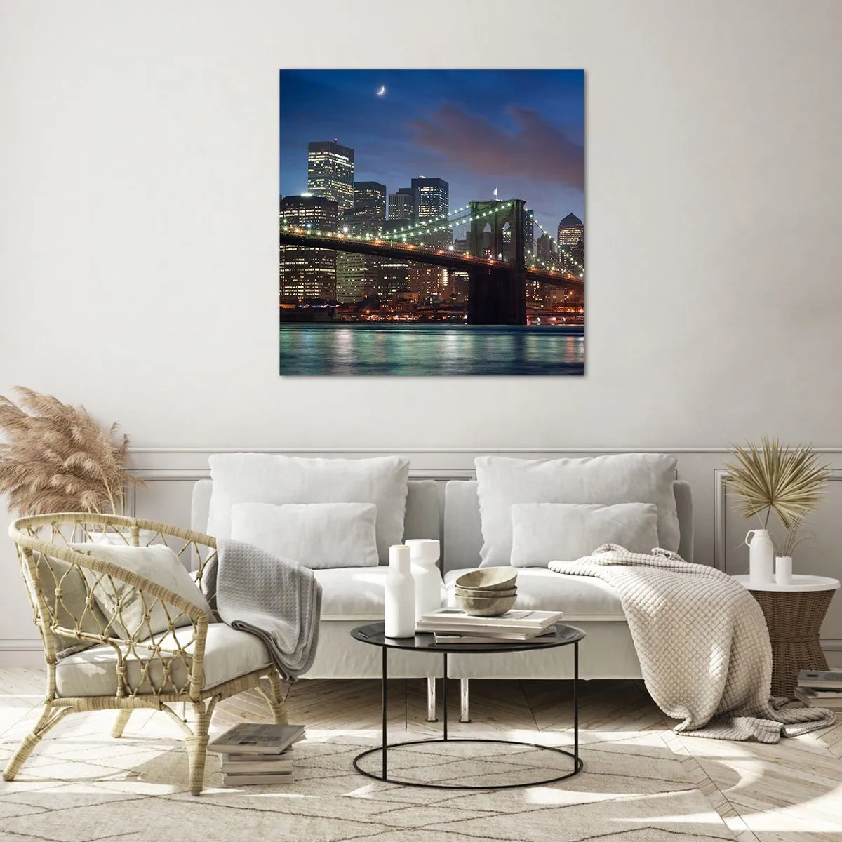 Quadro em vidro - Noite brilhante - 70x70 cm