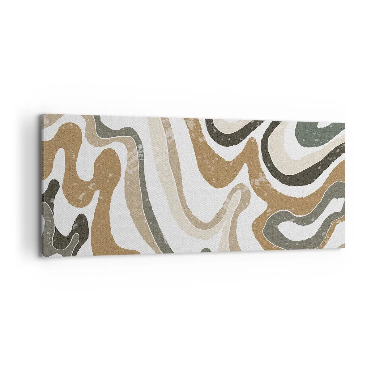 Quadro em tela - Meandros de cores da terra - 120x50 cm