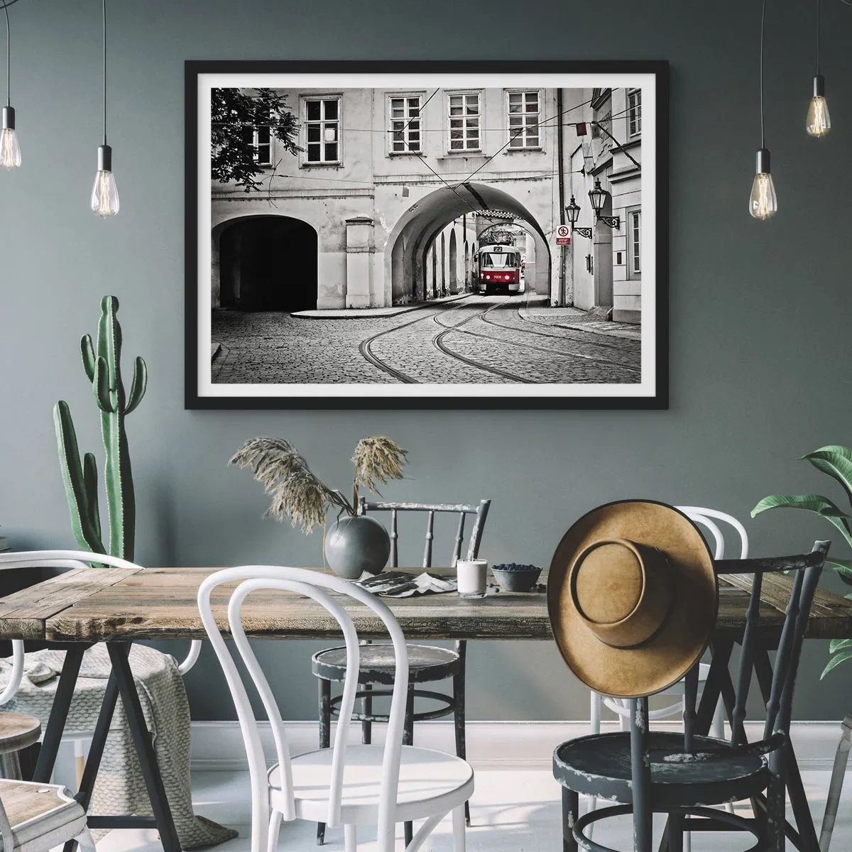 Pôster com moldura preta - Através do labirinto urbano - 70x50 cm