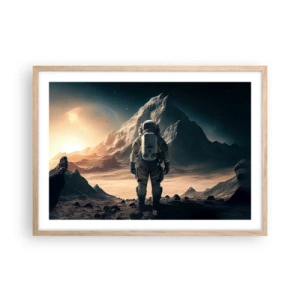 Pôster com moldura de carvalho claro - Novo desafio - 70x50 cm