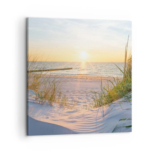 Quadro em tela - O som do mar, o canto dos pássaros, a praia selvagem entre a relva... - 60x60 cm