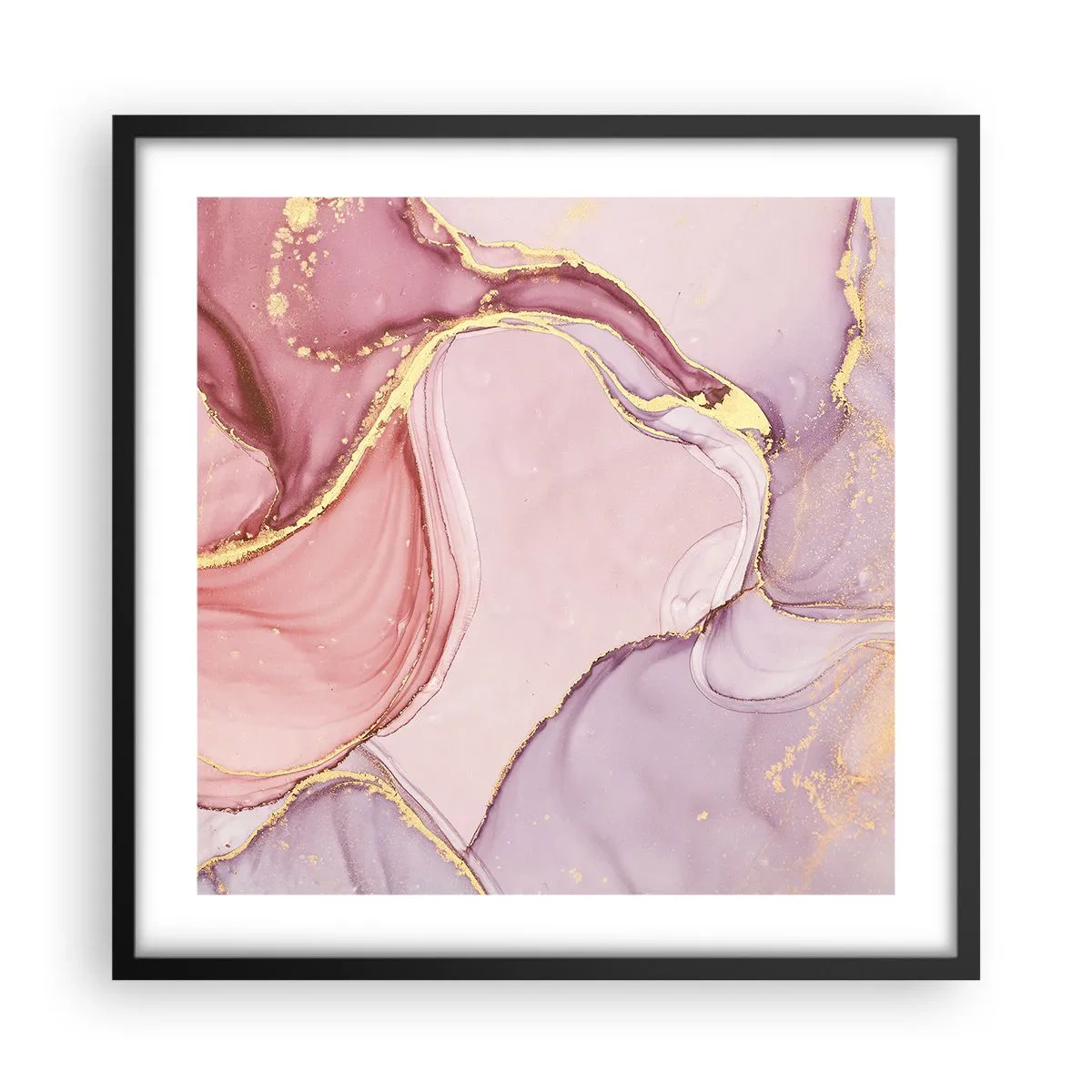 Pôster com moldura preta - Carícia das cores - 50x50 cm