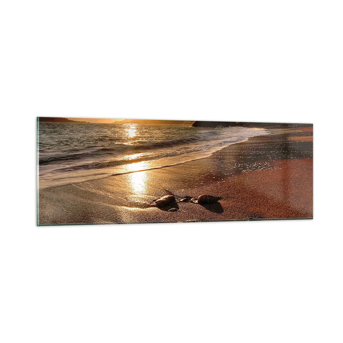 Quadro em vidro - Siga o sol em direção às colinas - 90x30 cm