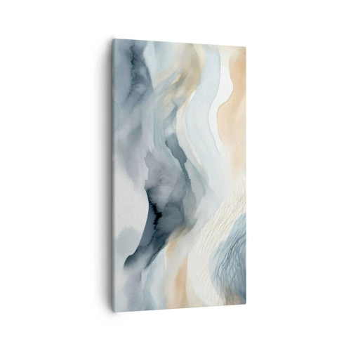 Quadro em tela - Abstração nevada e nebulosa - 55x100 cm