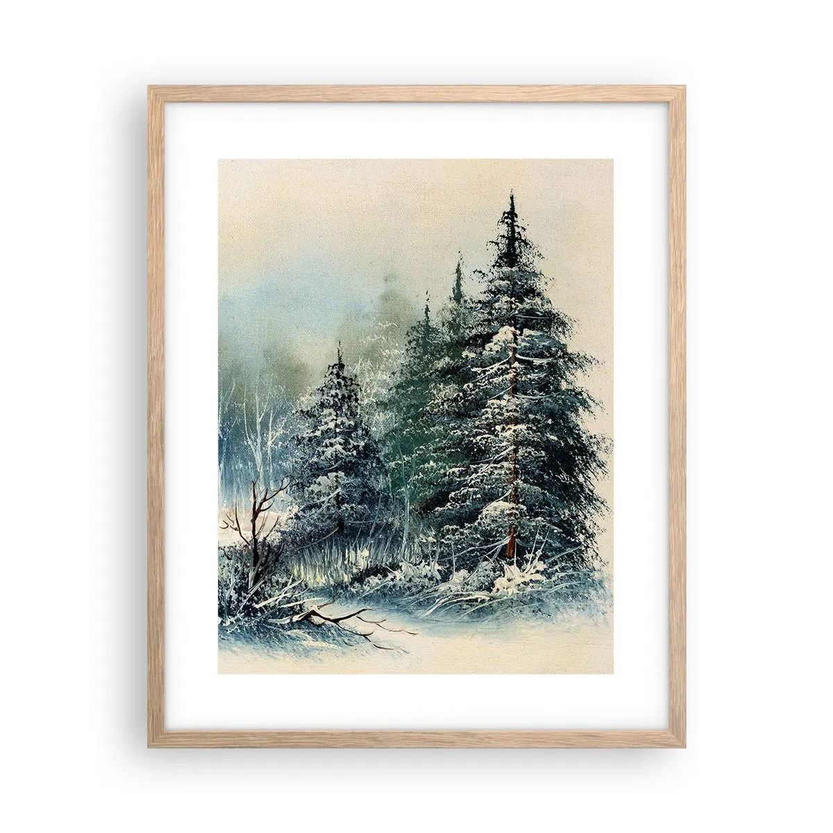 Pôster com moldura de carvalho claro - Prontas para o Natal - 40x50 cm