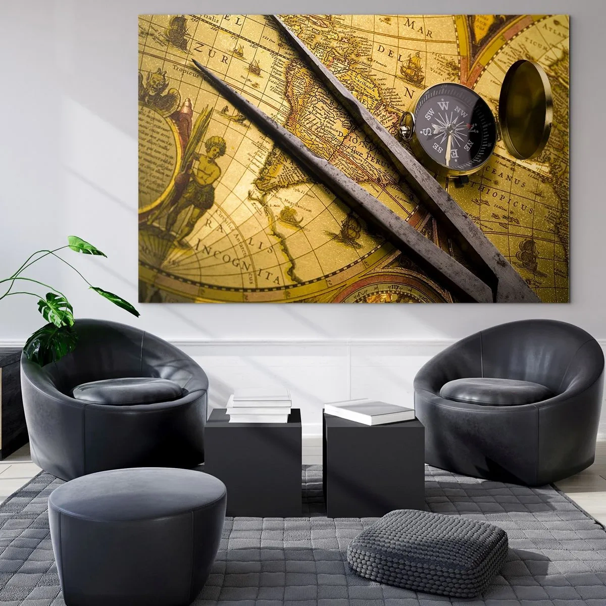 Quadro em vidro - Onde estão esses tesouros? - 100x70 cm