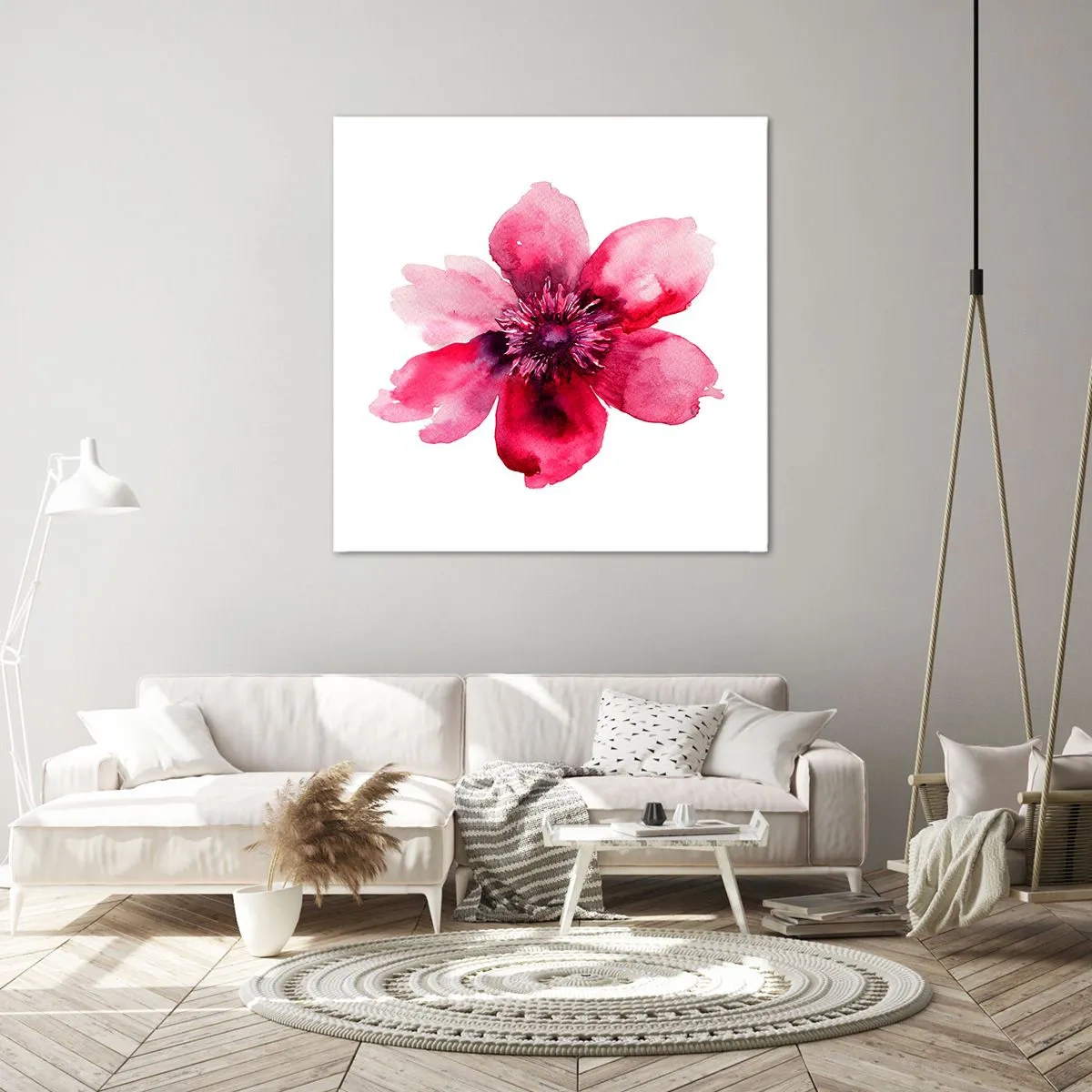 Quadro em tela - Beijo carmim perfumado - 40x40 cm