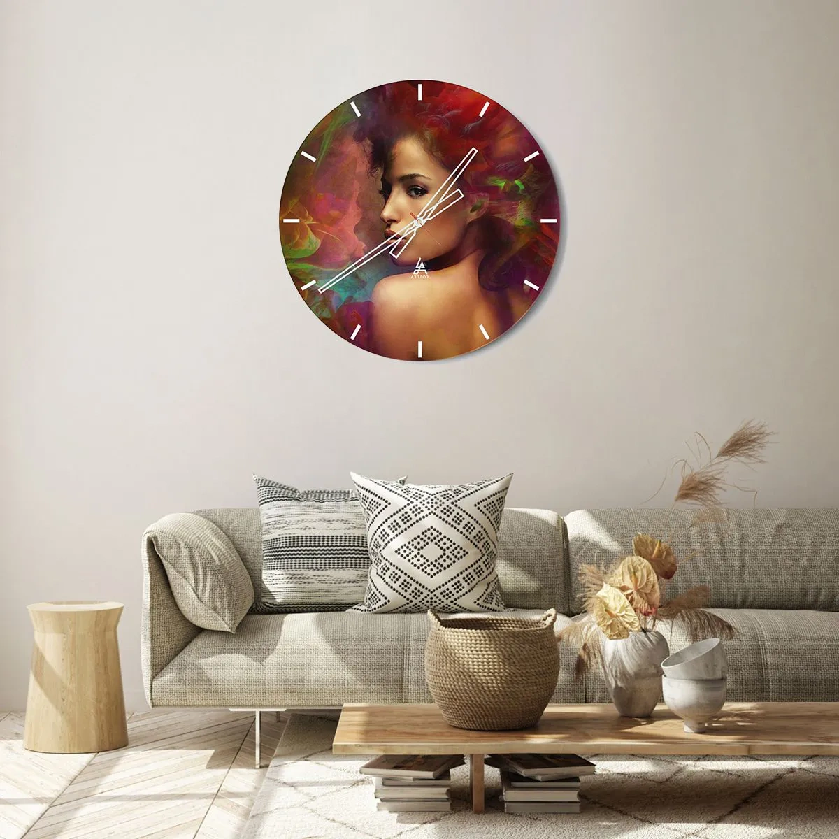 Relógio de parede - Relógio em vidro - Mais bonito do que um arco-íris, tão delicado como um nevoeiro - 40x40 cm