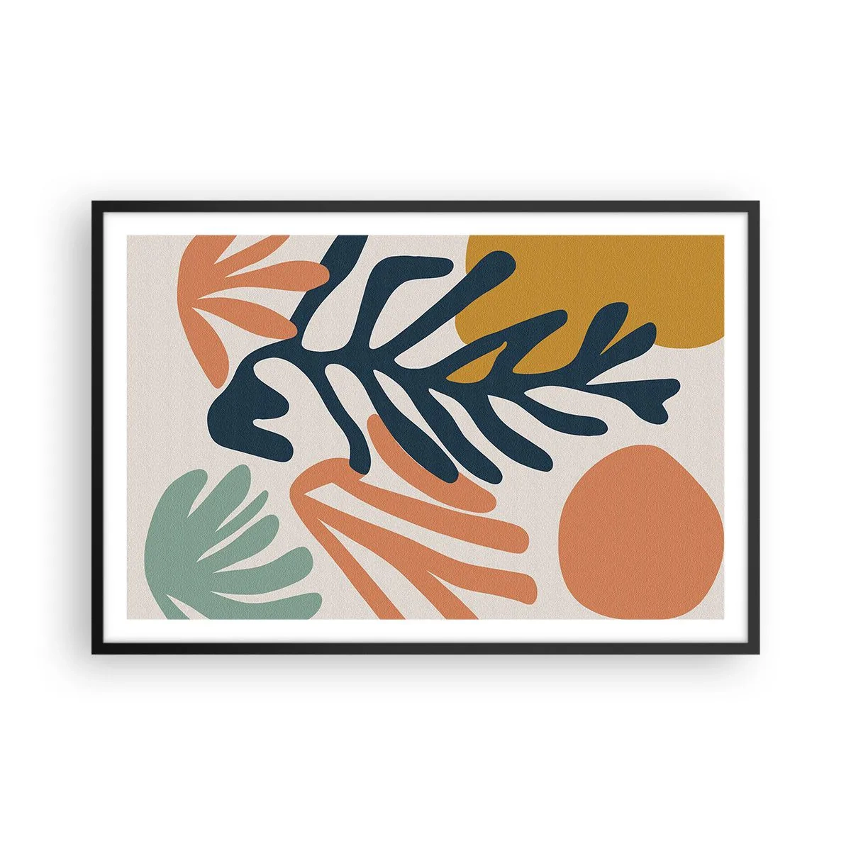 Pôster com moldura preta - Mares de coral - 91x61 cm