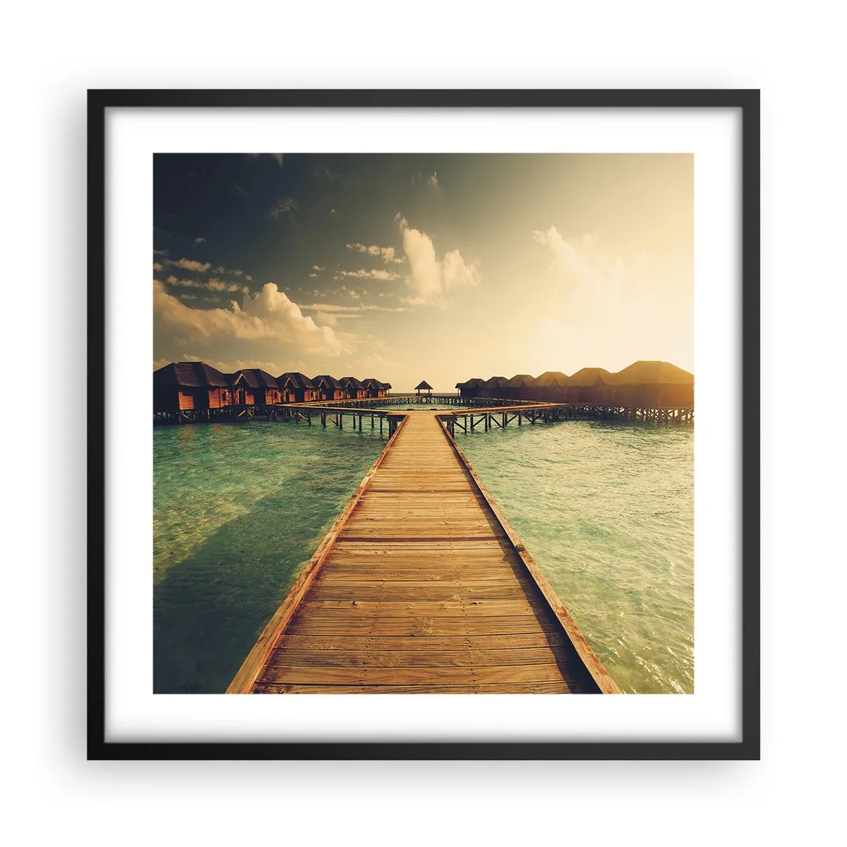 Pôster com moldura preta - Um convite caloroso - 50x50 cm