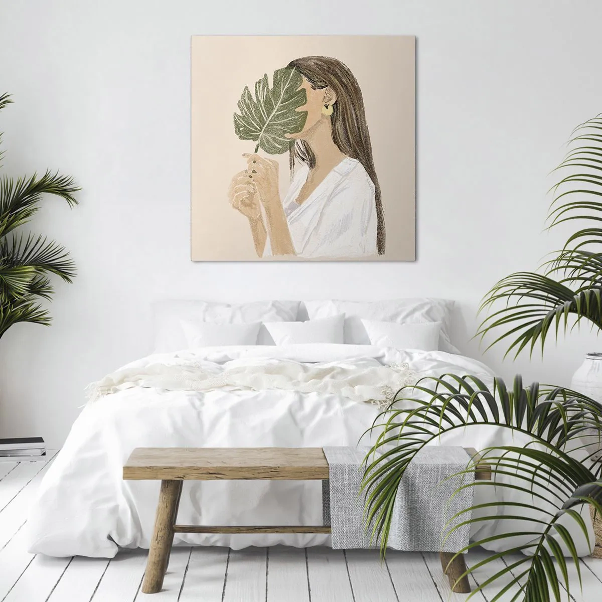 Quadro em tela - Retrato misterioso com uma adepta - 70x70 cm