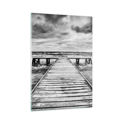 Quadro em vidro - Estou à espera do vento, que vai dispersar... - 50x70 cm