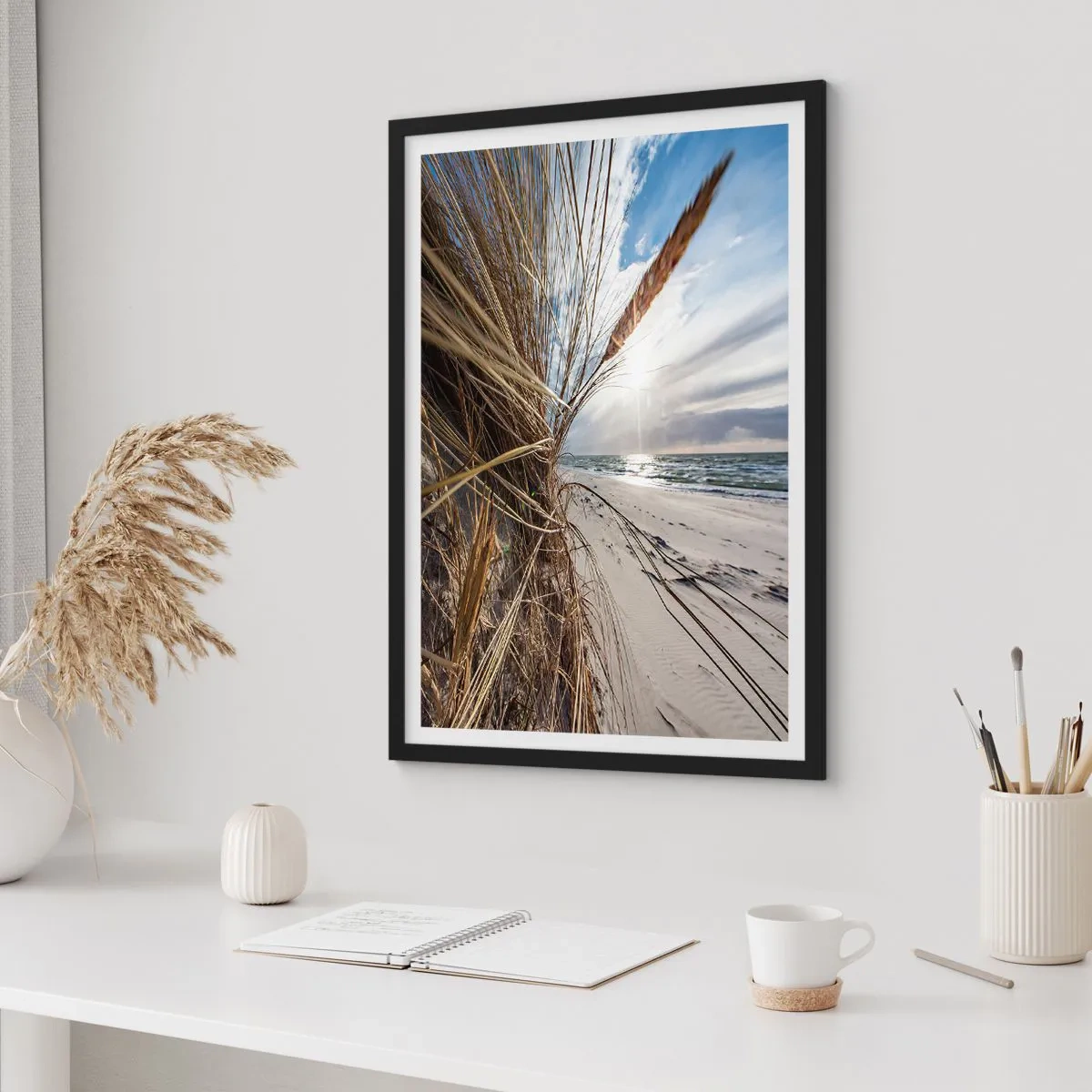 Pôster com moldura preta - Reunião dos rlementos da natureza - 61x91 cm