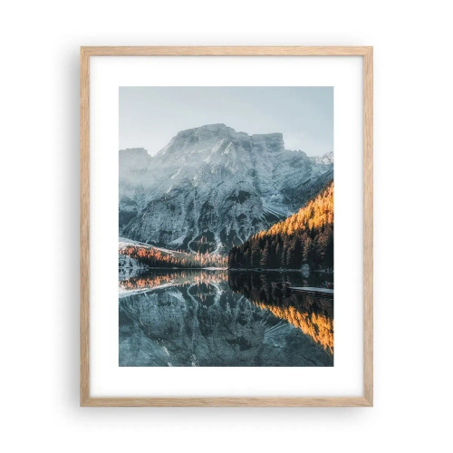 Pôster com moldura de carvalho claro - Paisagem espelhada - 40x50 cm