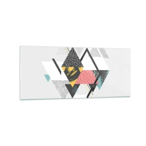 Quadro em vidro - Variações do triângulo e losango - 120x50 cm