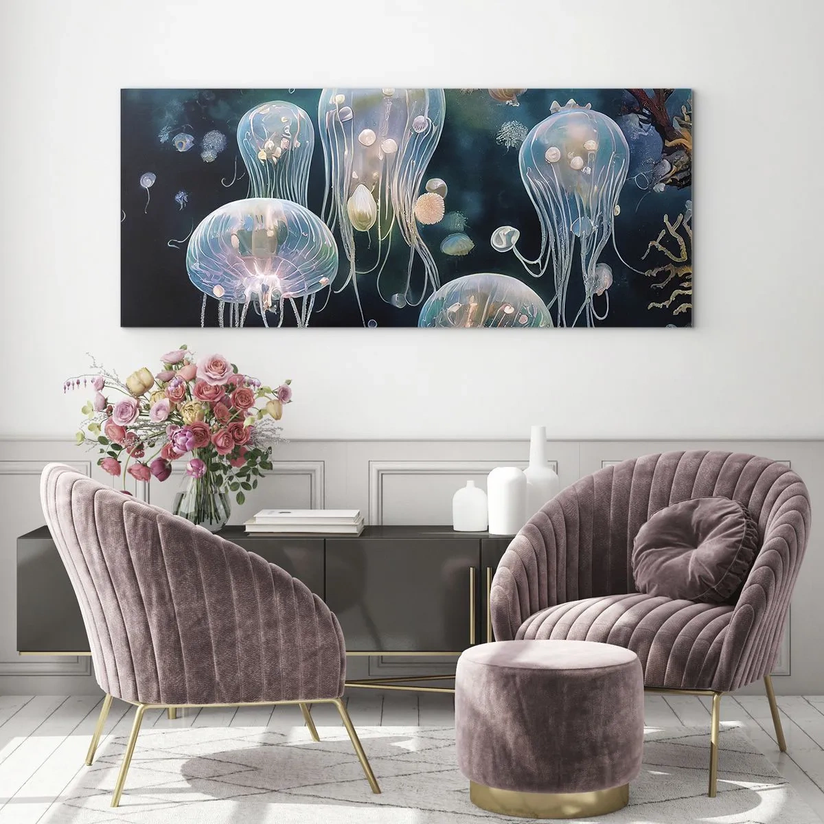 Quadro em vidro - Bola Subaquática - 140x50 cm