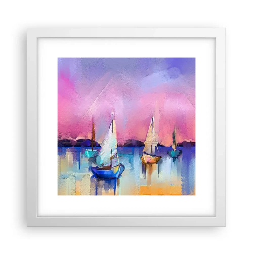 Pôster em moldura branca - Direção: águas largas - 30x30 cm