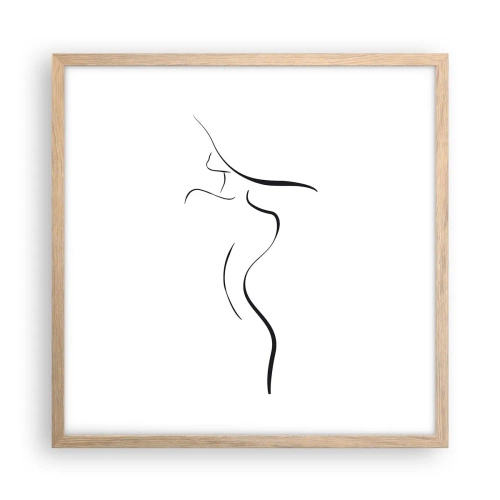 Pôster com moldura de carvalho claro - Elusiva como uma onda - 50x50 cm