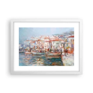 Pôster em moldura branca - Férias em pastel - 40x30 cm