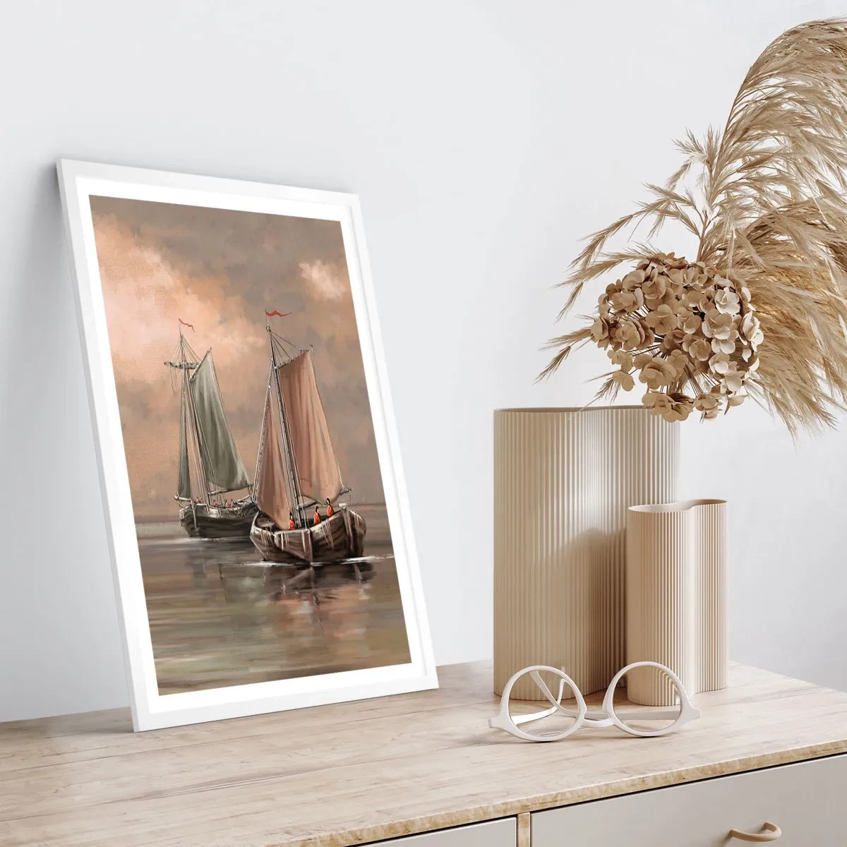 Pôster em moldura branca - Regresso dos marinheiros - 61x91 cm